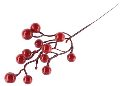 Vetvička MagicHome Vianoce, Berries.Red12, červená, 24 cm