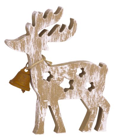 Christmas decorations Woodeco, Deer, 12x15 cm, pkg. 5 pcs
