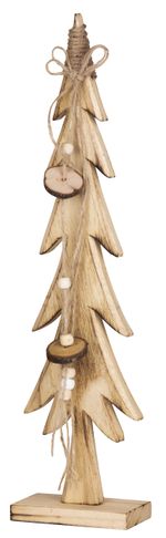 Dekorácia MagicHome Vianoce Woodeco, Stromček, bal. 2 ks, 10x40 cm