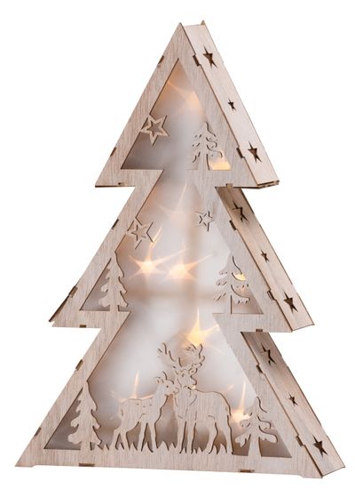 Christmas decorations Woodeco, Tree, 10xLED, 29x6x40 cm