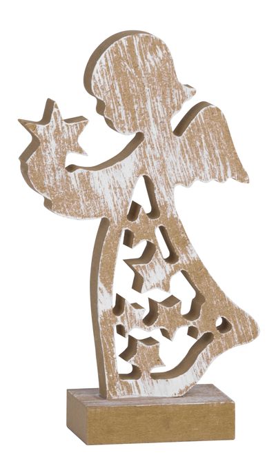 Christmas decorations Woodeco, Angel, 9x16 cm, pkg. 5 pcs