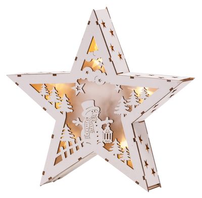 Christmas decorations Woodeco, Star, 8x LED, 26x5x24cm