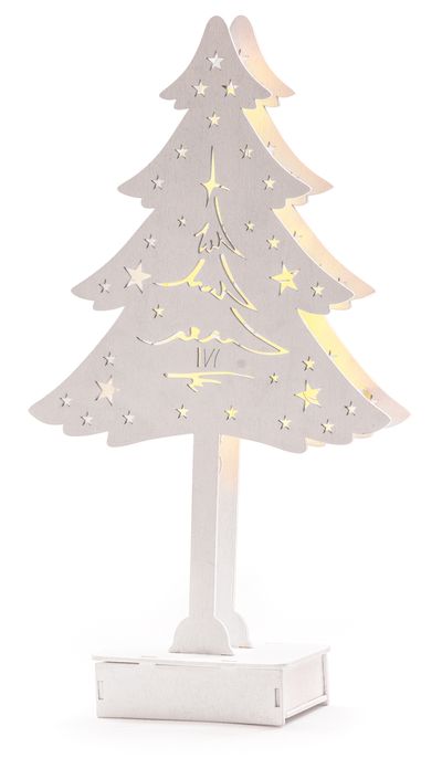 Christmas decorations Woodeco, Tree, 8xLED, 22x38 cm