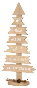 Decoration MagicHome Christmas Woodeco, Tree with Signs, pack 2 pcs, 40x17 cm