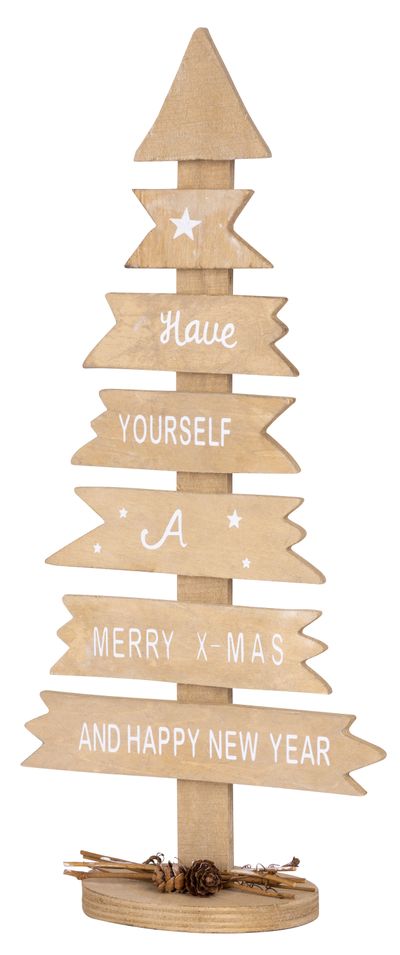 Christmas decorations Woodeco, Tree with signs, 40x17 cm, pkg. 2 pcs