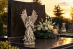 Decoration MagicHome, Praying Angel, polyresin, for grave, 16.5x10x36 cm