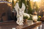 Decoration MagicHome, Angel with heart, polyresin, for grave, 19.5x13x41 cm