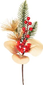 Ág MagicHome Vianoce, karácsonyi, arany-piros, 27 cm