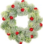 Christmas Wreath MagicHome, with berries, flocked, 16 cm