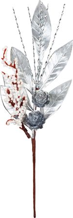 Ág MagicHome Vianoce, karácsonyi, ezüst, 31 cm