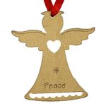 Decoration MagicHome Christmas, Angel PEACE, hanging, gold, pack. 5 pcs