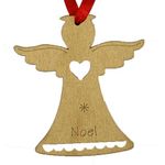 Decoration MagicHome Christmas, Angel NOEL, hanging, gold, pack. 5 pcs
