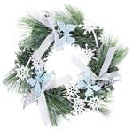 Christmas Wreath MagicHome, natural, with bows and butterflies, 35 cm