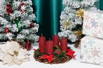 Christmas Wreath MagicHome, natural, advent, red, 25 cm