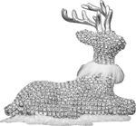 Decoration MagicHome Christmas, Reindeer sitting, 19x17 cm