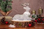 Decoration MagicHome Christmas, Reindeer sitting, 19x17 cm