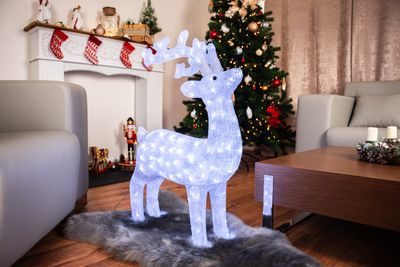 Decoration MagicHome Christmas, Deer, 160 LED cold white, acrylic, IP44, exterior, 52x24x74 cm
