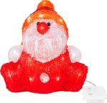 Decoration MagicHome Christmas, Santa Claus, 30 LED, timer, acrylic, 3xAA, IP44, outdoor, 24x21x24 c