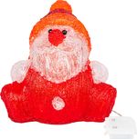 Dekoráció MagicHome Karácsony, Mikulás, 30 LED, időzítő, akril, 3xAA, IP44, kültéri, 24x21x24 cm