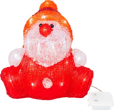 MagicHome karácsonyi dekoráció, Mikulás, 30 LED, időzítő, akril, 3x AA, IP 44, külső, 24 x 21 x 24 c