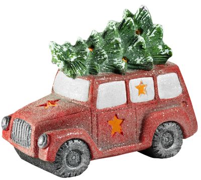 Decoration Xecco 17523, Minivan with tree, magnesium, 35 cm, LED