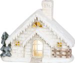 Decoration MagicHome Christmas, House with chimney, ceramic, 3xAA, 40 cm, LED