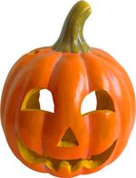 Decoration Xecco 2332, Pumpkin candlestick, magnesia, 30 cm