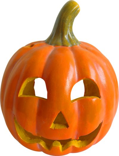 Decoration Xecco 2332, Pumpkin candlestick, magnesia, 30 cm