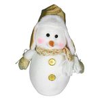 Figura MagicHome Karácsonyi, Hóember, báránybőr sapka, 29 cm