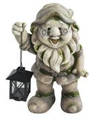Dekoration Gecco 8042, Dwarf with lantern, magnesia, 36 cm