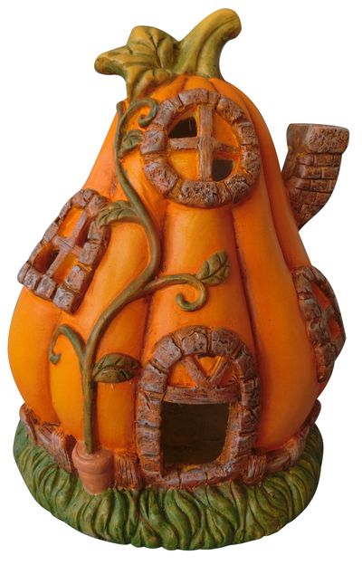 Decoration Xecco 2350, Pumpkin house, terracotta, 34 cm