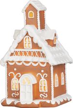 Decoration MagicHome Christmas, house, snowy, polyresin, 10.3x11.1x19 cm