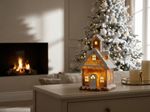 Decoration MagicHome Christmas, house, snowy, polyresin, 10.3x11.1x19 cm