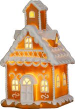 Decoration MagicHome Christmas, house, snowy, polyresin, 10.3x11.1x19 cm
