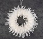 Hanging Christmas Wreath MagicHome, feathery, white, 35 cm