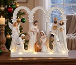 Decoration MagicHome Christmas, nativity scene, 8 figures, polyresin, 3.7x26.5x23 cm