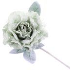 Flower MagicHome, peony with leaf, light green, stem, flower size: 12 cm, flower length: 23 cm, pack