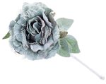 Flower MagicHome, peony with leaf, green, stem, flower size: 12 cm, flower length: 23 cm, pack of 6