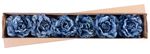 Flower MagicHome, peony with leaf, blue, stem, flower size: 12 cm, flower length: 23 cm, pack of 6 p