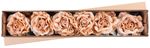 Flower MagicHome, peony with leaf, gold, stem, flower size: 12 cm, flower length: 23 cm