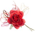 Flower MagicHome, rose, red, stem, flower size: 10 cm, flower length: 18 cm, pack of 6 pcs