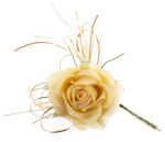Flower MagicHome, rose, gold, stem, flower size: 10 cm, flower length: 18 cm, pack of 6 pcs