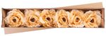 Flower MagicHome, peony, gold, stem, flower size: 16 cm, flower length: 24 cm, pack of 6 pcs