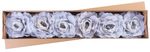 Flower MagicHome, peony, blue-grey, stem, flower size: 16 cm, flower length: 24 cm, pack of 6 pcs