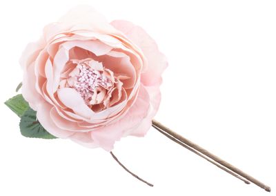 Kvet MagicHome, ruža rozvitá, svetloružová, stonka,  veľkosť kvetu: 11 cm, dĺžka kvetu: 22 cm, bal. 6 ks
