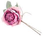 Flower MagicHome, open rose, dark pink, stem, flower size: 11 cm, flower length: 22 cm, pack of 6 pc