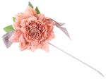 Flower MagicHome, peony, with ribbon, apricot, stem, flower size: 17 cm, flower length: 37 cm, pack