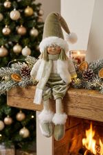 Decoration MagicHome Christmas, Boy in gold, sitting, 33 cm