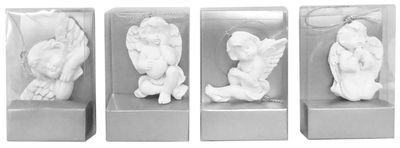Christmas decoration MagicHome, hanging angel, polyresin, 5 cm, pack. sellbox 24 pcs (mix. 4 pattern