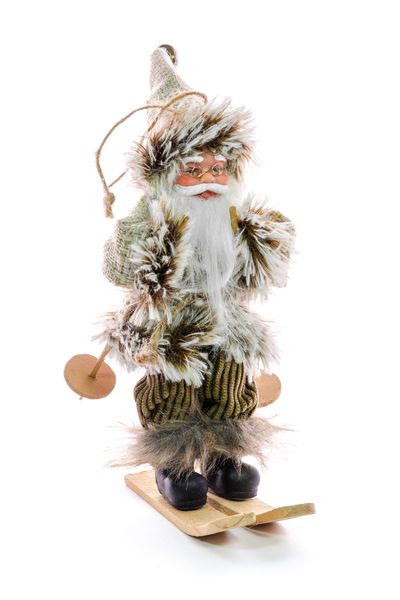 Christmas decoration XmMX199, Santa on skis, hanging, 18 cm